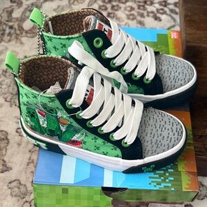 Minecraft Green High-Top Kids Shoes